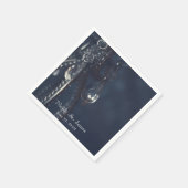 Serviette En Papier Moody Blue Crystal Elegant Chic Wedding Réception (Coin)