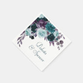 Serviette En Papier Moody Boho | Bouquet Turquoise Turquoise Purple Fl (Coin)