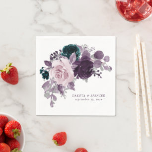 Serviette En Papier Moody Boho   Eggplant pourpre et Rose Turquoise pe