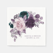 Serviette En Papier Moody Boho | Eggplant pourpre et Rose Turquoise pe (Devant)