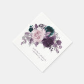 Serviette En Papier Moody Boho | Eggplant pourpre et Rose Turquoise pe (Coin)