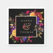 Serviette En Papier Moody foncé Automne Mariage Floral (Devant)