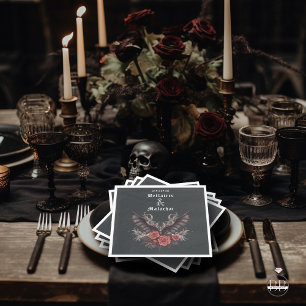 Serviette En Papier Moody Gothic Mariage Chat Noir