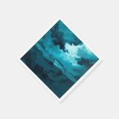 Serviette En Papier Moody Ocean Waves Under Stormy Sky – Abstract Seas (Coin)