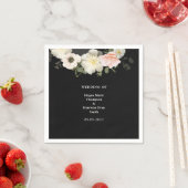 Serviette En Papier Moody Peonies et Anemones Mariage en fleurs (En situation)