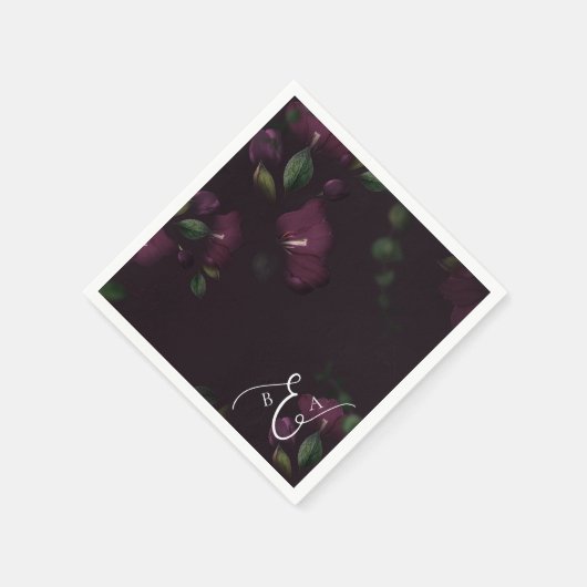 Serviette En Papier Moody Purple Bloom Grunge Mariage (Coin)