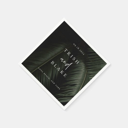 Serviette En Papier Moody Tropics Mariage (Coin)