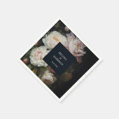 Serviette En Papier Moody White et Blush Peony Rose Floral Mariage (Coin)