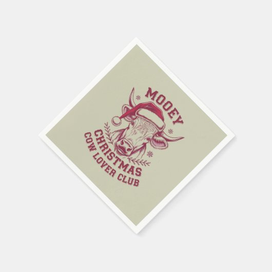 Serviette En Papier Mooey Noël Western Cow Lover Club Saison de Noël (Coin)