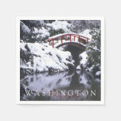 Serviette En Papier Moon Bridge & Pond en hiver | Seattle, Washington (Devant)