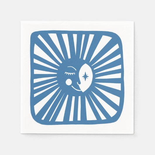 Serviette En Papier Moon Glow Boho Modern Cute Baby shower personnalis (Devant)