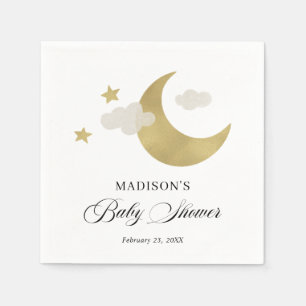 Serviette En Papier Moon Stars Nuages Baby shower de script fantaisie