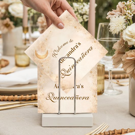 Serviette En Papier Moonlight Elegance Quinceañera