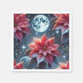 Serviette En Papier Moonlight Poinsettia Moonlight Modèle Floral Décou (Devant)