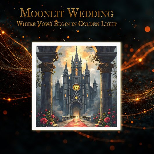 Serviette En Papier Moonlit Aisle of Eternal Vows –Gothic Wedding Gate
