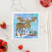 Serviette En Papier Moose de Noël (En situation)