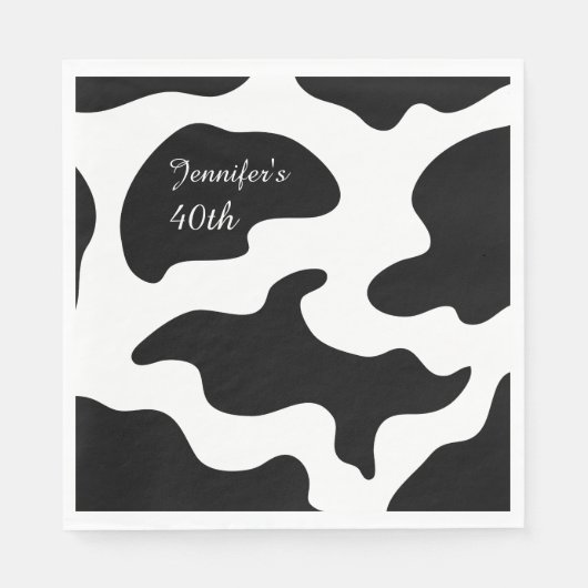 Serviette En Papier Moosiciens Vache drôle fête d'anniversaire (Devant)