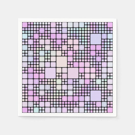 Serviette En Papier morceaux de pixels pastel : (Devant)