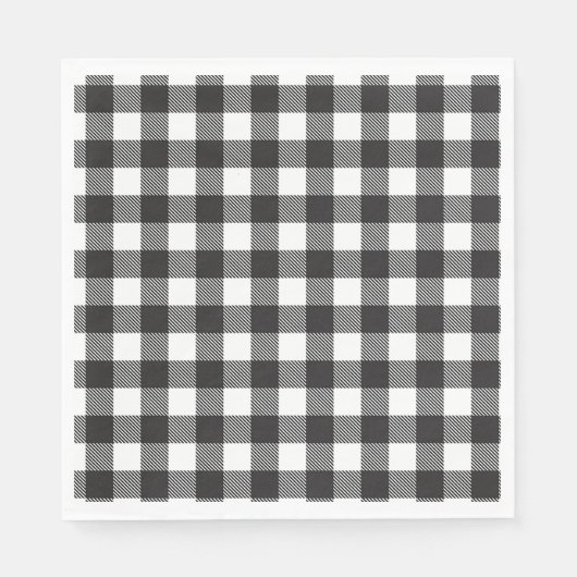 Serviette En Papier Mordern blanc Buffalo Check Plaid Holiday (Devant)