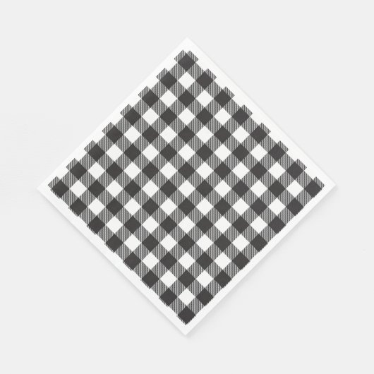 Serviette En Papier Mordern blanc Buffalo Check Plaid Holiday (Coin)