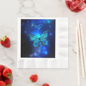 Serviette En Papier Morpho Butterfly in the Dark Background (En situation)