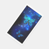 Serviette En Papier Morpho Butterfly in the Dark Background (Coin)