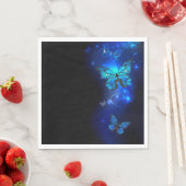Serviette En Papier Morpho Butterfly in the Dark Background (En situation)