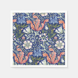 Serviette En Papier Morris Blue Arrière - plan 1896 Compton Floral Pat