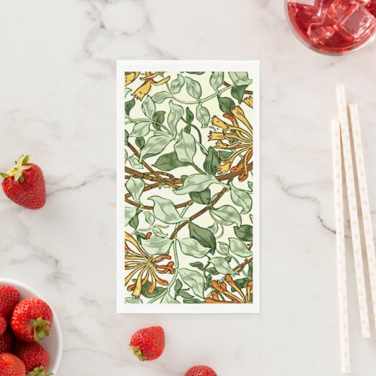 Serviette En Papier Morris - Honeysuckie vert et or (En situation)