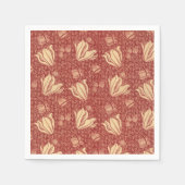 Serviette En Papier Morris Inspiré Lily Flower Botanique Rouge Textile (Devant)