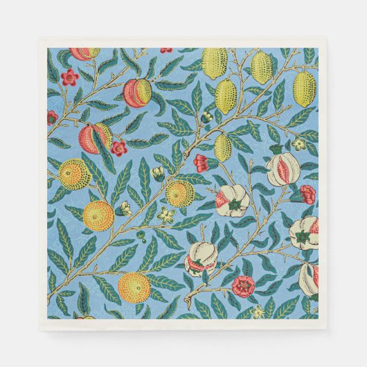 Serviette En Papier Morris - Quatre fruits, motif populaire, (Devant)