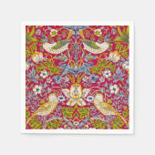 Serviette En Papier Morris Red Arrière - plan Strawberry Thief Motif (Devant)