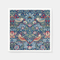Morris Strawberry Thief Classique Bleu Indigo Fin