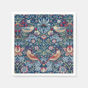 Serviette En Papier Morris Strawberry Thief Classique Bleu Indigo Fin