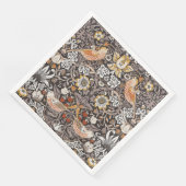 Serviette En Papier Morris Strawberry Thief Floral Pattern Earth Tones (Coin)