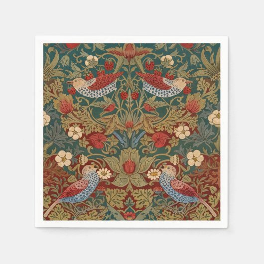 Serviette En Papier Morris - Voleur de fraises #2 Motif floral (Devant)