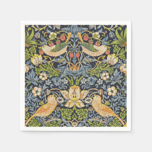 Serviette En Papier Morris Voleur de Fraises Bleu Nuit Art Fin Vintage