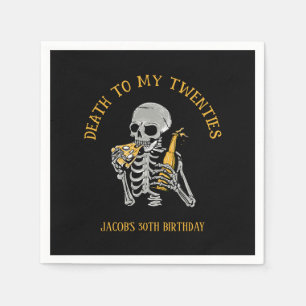 Serviette En Papier Mort à mes 20 ans Squelette