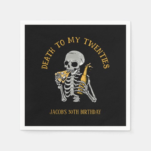 Serviette En Papier Mort à mes 20 ans Squelette (Devant)