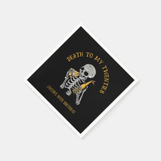 Serviette En Papier Mort à mes 20 ans Squelette (Coin)