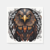 Serviette En Papier Mosaic Eagle Portrait Coussin rond (Devant)