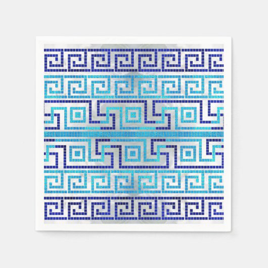 Serviette En Papier Mosaic Greek Meander Greek Key Ornament (Devant)