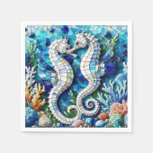 Serviette En Papier Mosaic Seahorses Plage romantique (Devant)