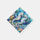 Serviette En Papier Mosaic Seahorses Plage romantique (Coin)