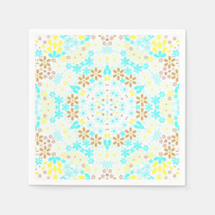 Serviette En Papier Mosaïque Abstraite kaléidoscopique fleurs florales