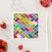 Serviette En Papier Mosaïque colorée Motif carrelée (En situation)