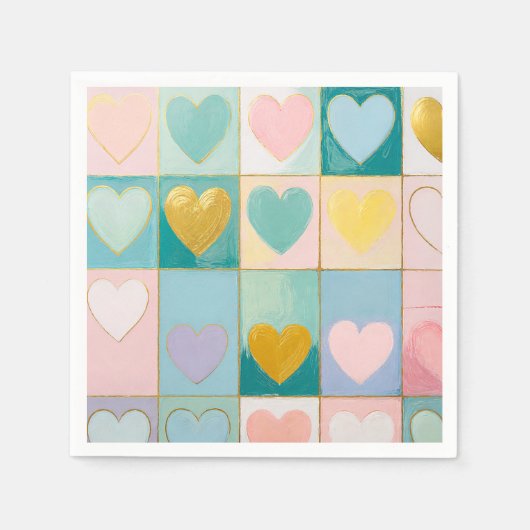 Serviette En Papier Mosaïque d'affection (Devant)