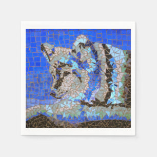 Serviette En Papier Mosaïque du loup