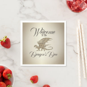Serviette En Papier Mosaïque Extraordinaire Dragon Golden Welcome