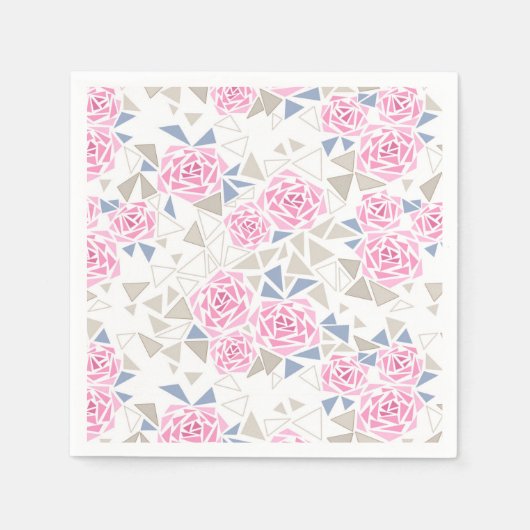 Serviette En Papier Mosaïque, fleurs, fleurs abstraites (Devant)